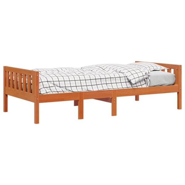 vidaXL Lastensänky ilman patjaa vahanruskea 80x200 cm täysi mänty