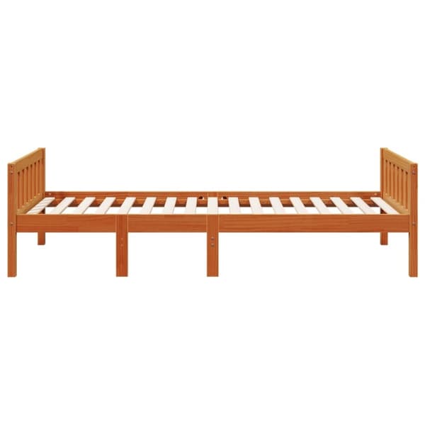 vidaXL juniorseng uden madras 90x200 cm massivt fyr gyldenbrun