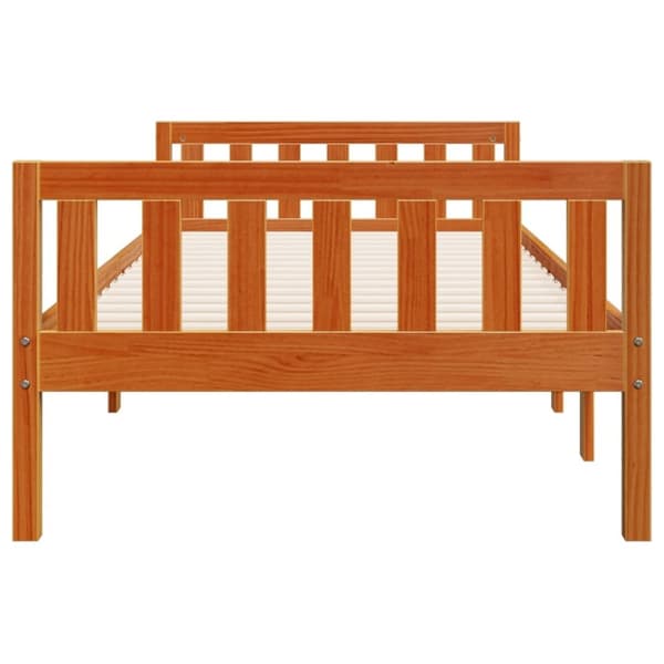 vidaXL juniorseng uden madras 90x200 cm massivt fyr gyldenbrun