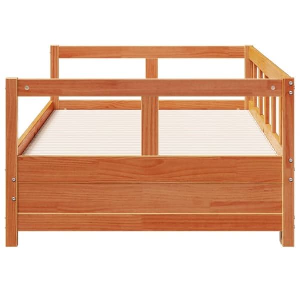 vidaXL Vuodesohva ilman patjaa vahanruskea 90x190 cm täysi mänty