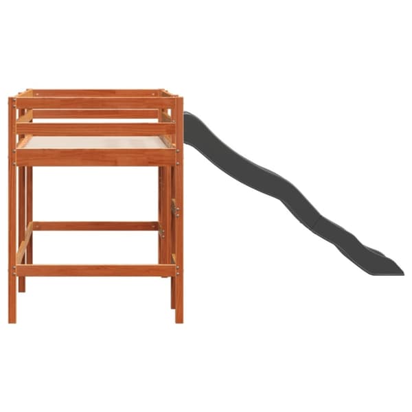 vidaXL Loftseng for barn uten madrass voksbrun 80x200 cm heltre furu