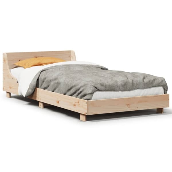vidaXL Sengeramme uten madrass 75x190 cm heltre furu