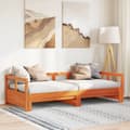 Miniatyrbillede 2 af 11: vidaXL daybed uden madras 80x200 cm massivt fyrretræ gyldenbrun