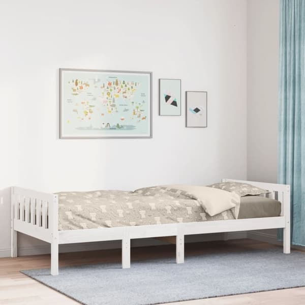 vidaXL juniorseng uden madras 90x190 cm massivt fyrretræ hvid
