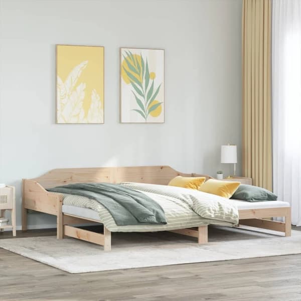 vidaXL Vuodesohva rullilla 90x200 cm täysi mänty