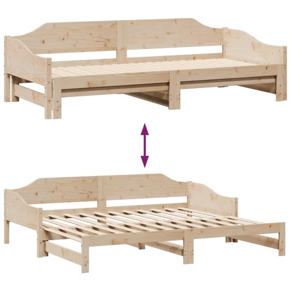 vidaXL Vuodesohva rullilla 90x200 cm täysi mänty
