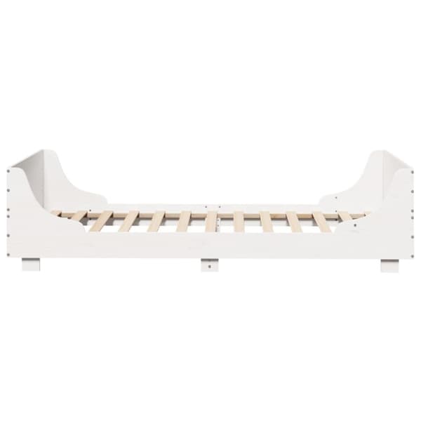 vidaXL sengeramme uden madras 100x200 cm massivt fyrretræ hvid