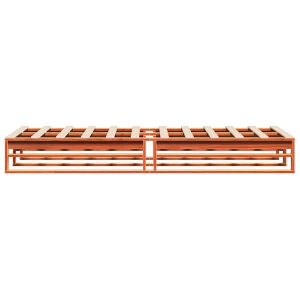 vidaXL Sengeramme uten madrass voksbrun 90x200 cm heltre furu