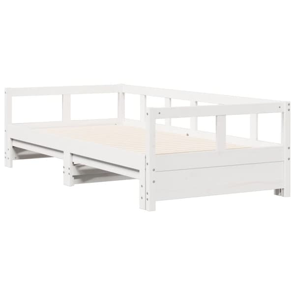 vidaXL Vuodesohva ilman patjaa valkoinen 90x190 cm täysi mänty