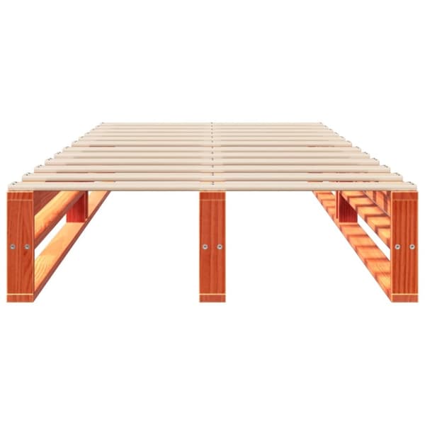 vidaXL Sengeramme uten madrass voksbrun 90x190 cm heltre furu