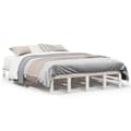 Miniatyrbilde 3 av 10: vidaXL Sengeramme uten madrass hvit 160x200 cm heltre furu