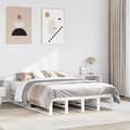 Miniatyrbilde 4 av 10: vidaXL Sengeramme uten madrass hvit 150x200 cm heltre furu
