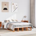 Miniatyrbilde 4 av 10: vidaXL Sengeramme uten madrass voksbrun 140x190 cm heltre furu