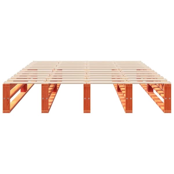 vidaXL Sengeramme uten madrass voksbrun 140x190 cm heltre furu