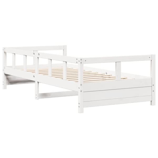 vidaXL Dagbädd utan madrass vit 90x200 cm massiv furu