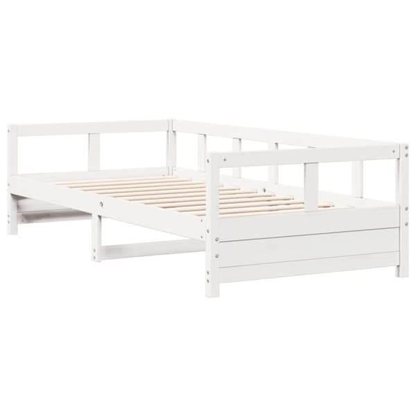 vidaXL Dagbädd utan madrass vit 90x200 cm massiv furu