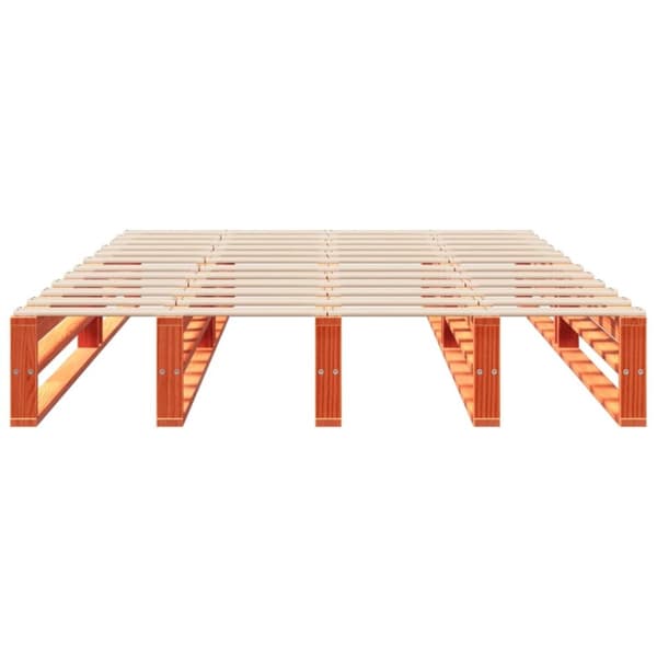 vidaXL Sengeramme uten madrass brun 135x190 cm heltre furu