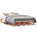 Miniatyrbilde 1 av 10: vidaXL Sengeramme uten madrass brun 135x190 cm heltre furu