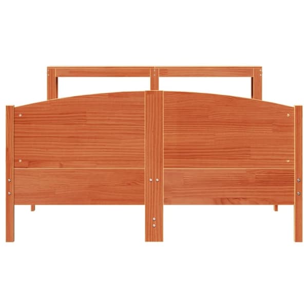 vidaXL Sengeramme uten madrass voksbrun 140x200 cm heltre furu