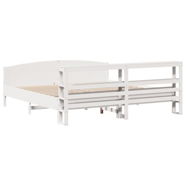 vidaXL Sengeramme uten madrass hvit 180x200 cm heltre furu