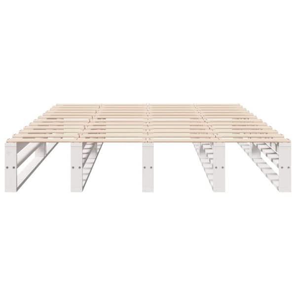 vidaXL sengeramme uden madras 120x190 cm massivt fyrretræ hvid