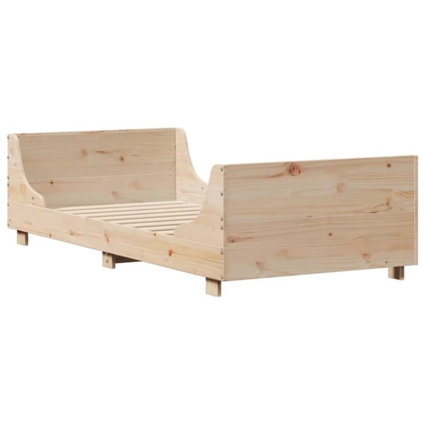 vidaXL sengeramme uden madras 75x190 cm massivt fyrretræ