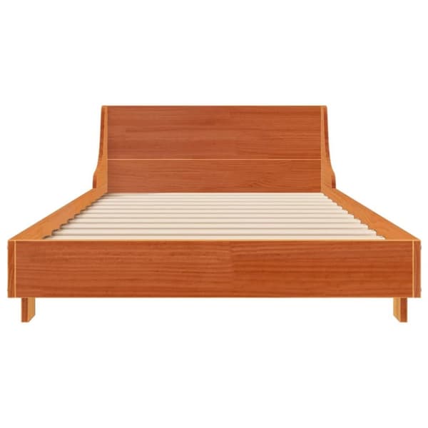 vidaXL Sengeramme uten madrass voksbrun 90x200 cm heltre furu