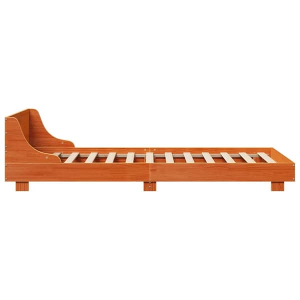 vidaXL Sengeramme uten madrass voksbrun 90x200 cm heltre furu