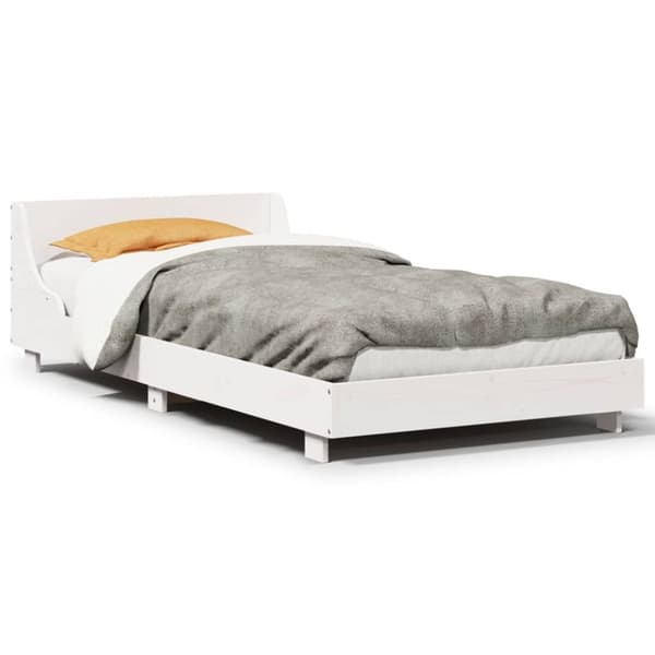 vidaXL Sengeramme uten madrass hvit 100x200 cm heltre furu