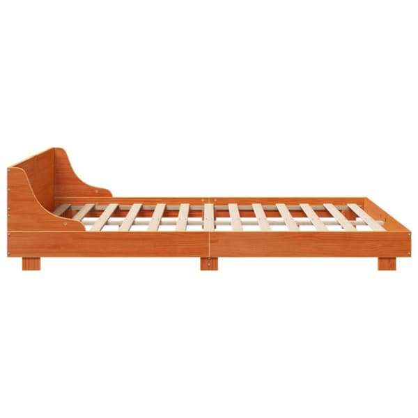 vidaXL Sengeramme uten madrass voksbrun 120x190 cm heltre furu