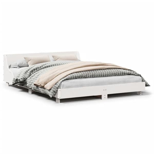 vidaXL Sengeramme uten madrass hvit 120x200 cm heltre furu
