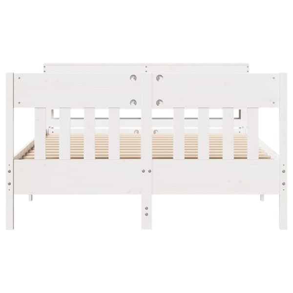 vidaXL Sengeramme uten madrass hvit 160x200 cm heltre furu