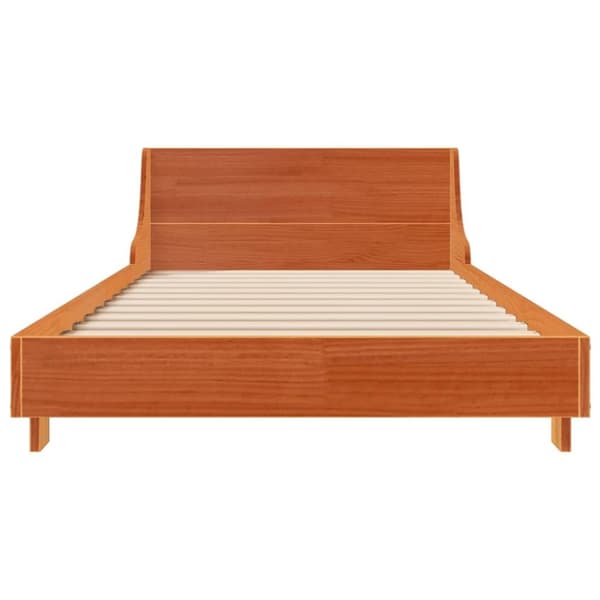 vidaXL sengeramme uden madras 90x190 cm massivt fyrretræ gyldenbrun