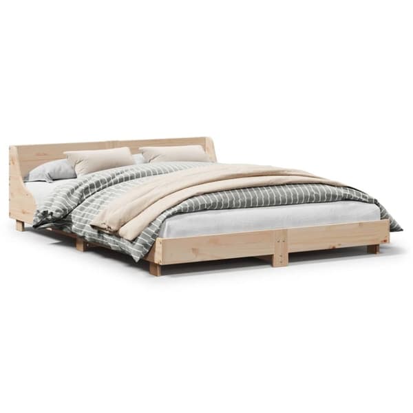 vidaXL sengeramme uden madras 135x190 cm massivt fyrretræ hvid