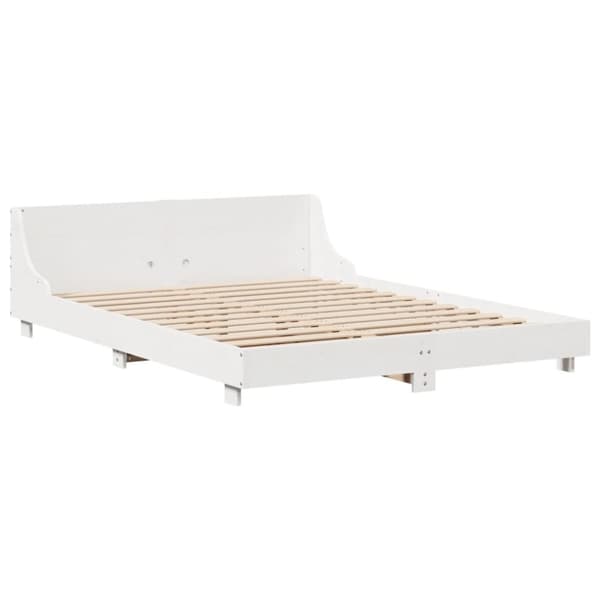 vidaXL sengeramme uden madras 140x200 cm massivt fyrretræ hvid
