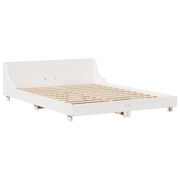 vidaXL sengeramme uden madras 140x200 cm massivt fyrretræ hvid