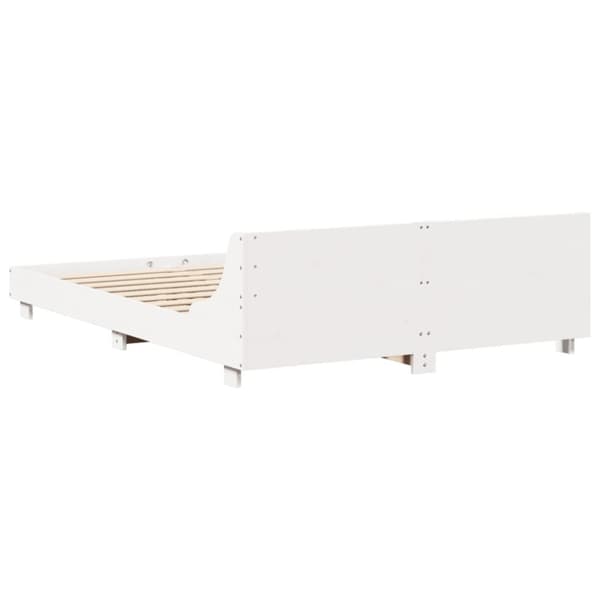 vidaXL sengeramme uden madras 140x200 cm massivt fyrretræ hvid