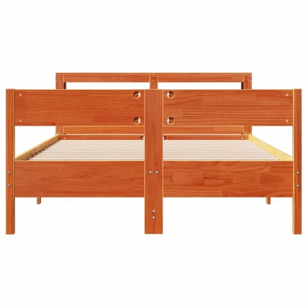 vidaXL Sengeramme uten madrass brun 150x200 cm heltre furu
