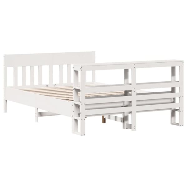 vidaXL Sengeramme uten madrass hvit 140x200 cm heltre furu