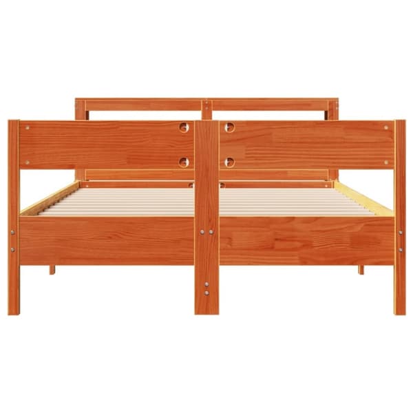vidaXL Sengeramme uten madrass voksbrun 160x200 cm heltre furu