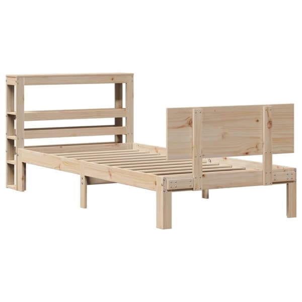 vidaXL Sengeramme med hodegavl 75x190 cm heltre furu