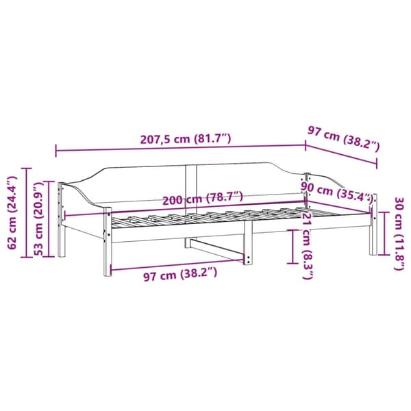 vidaXL sengeramme uden madras 90x200 cm massivt fyrretræ