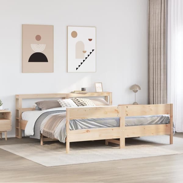 vidaXL Sängynrunko ilman patjaa 180x200 cm täysi mänty