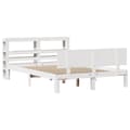 Miniatyrbilde 3 av 11: vidaXL Sengeramme med hodegavl hvit 140x190 cm heltre furu