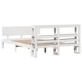 Miniatyrbilde 7 av 11: vidaXL Sengeramme med hodegavl hvit 140x190 cm heltre furu