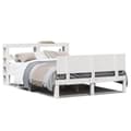 Miniatyrbilde 2 av 11: vidaXL Sengeramme med hodegavl hvit 140x190 cm heltre furu