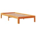 Miniatyrbilde 6 av 11: vidaXL Sengeramme uten madrass voksbrun 100x200 cm heltre furu