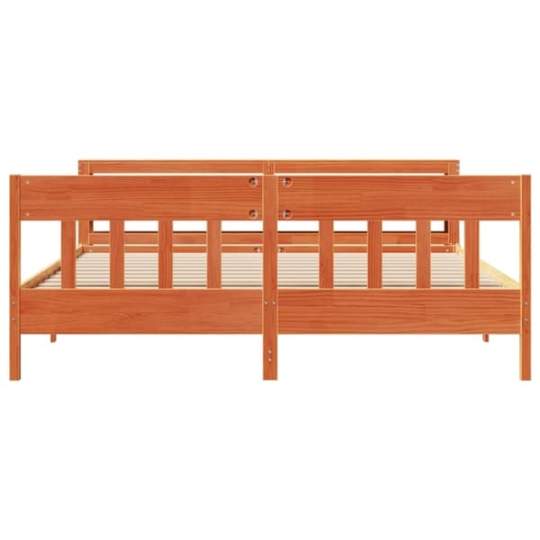 vidaXL Sengeramme uten madrass voksbrun 180x200 cm heltre furu