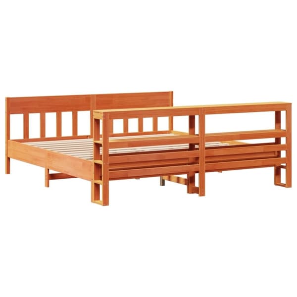 vidaXL Sengeramme uten madrass voksbrun 180x200 cm heltre furu