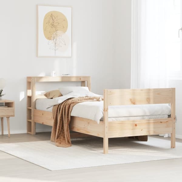vidaXL Sengeramme uten madrass 75x190 cm heltre furu